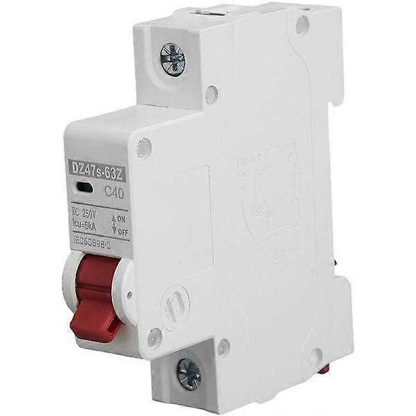 Fuse 1P DC 250V MCB 40A DIN Rail Mounting Protection Circuit Breaker 6000A Breaking Capacity