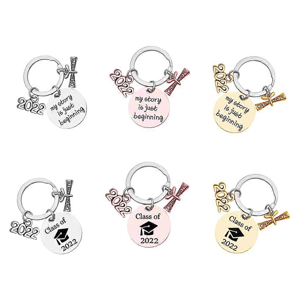 6pcs Stainless Steel Keychains for Students Assorted Colors Practical and Durable with Excellent