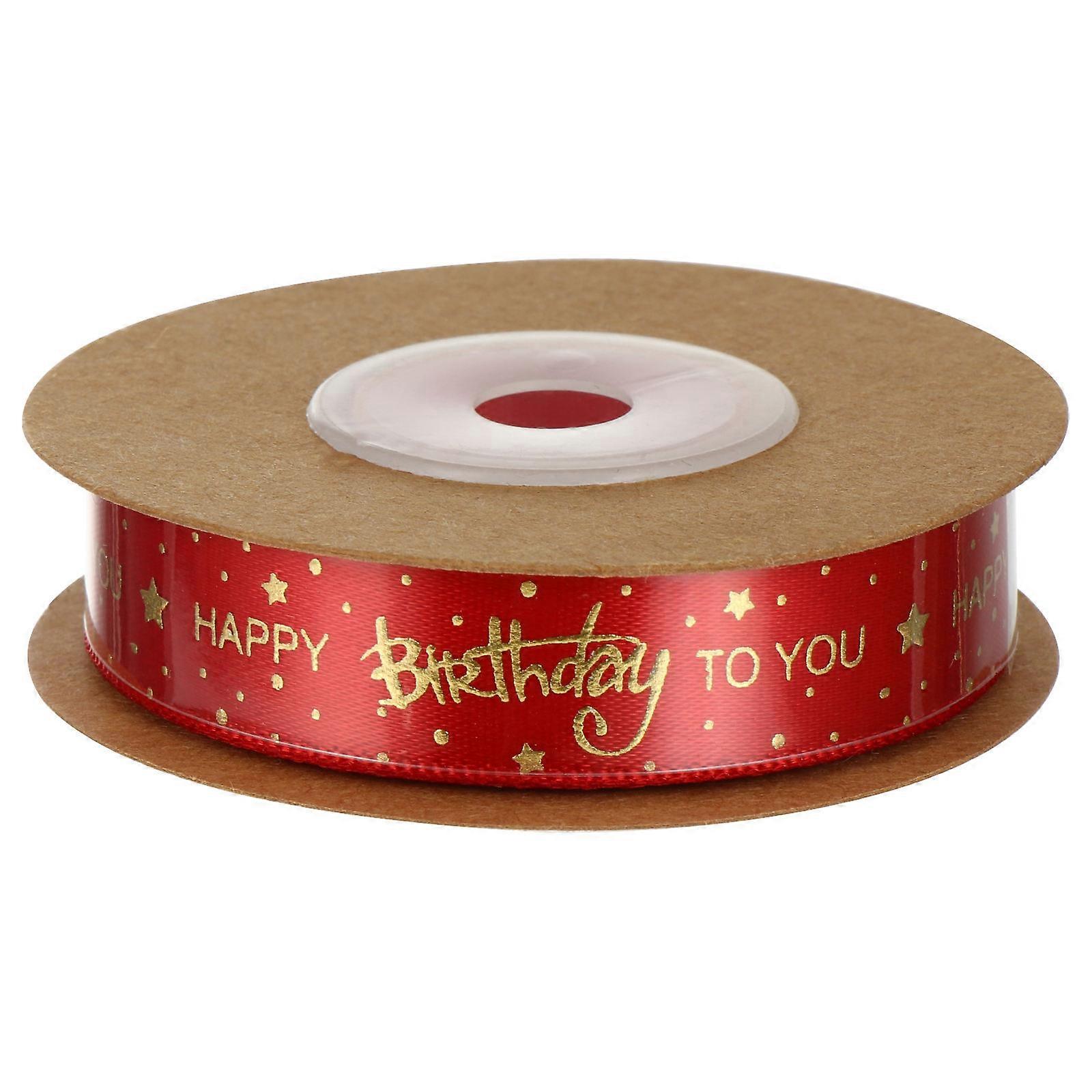 1 Roll Gilding Ribbon for Birthday Cake Decoration Present Wrapping DIY Crafts and Party Decorations