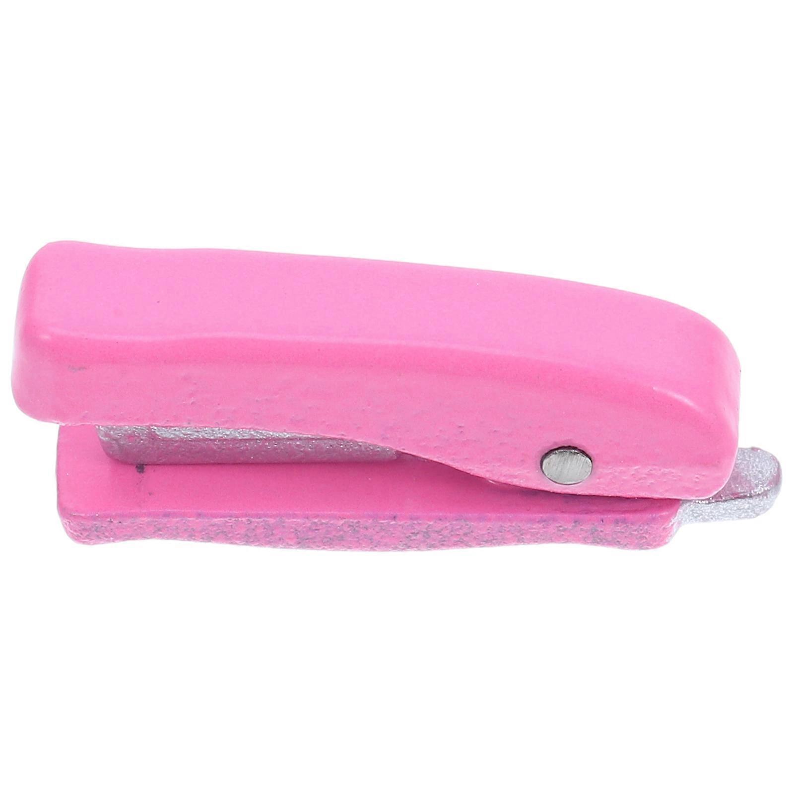 Mini Stationery Doll House Accessories Pink Zinc Alloy Rectangular Stapling 1Pack