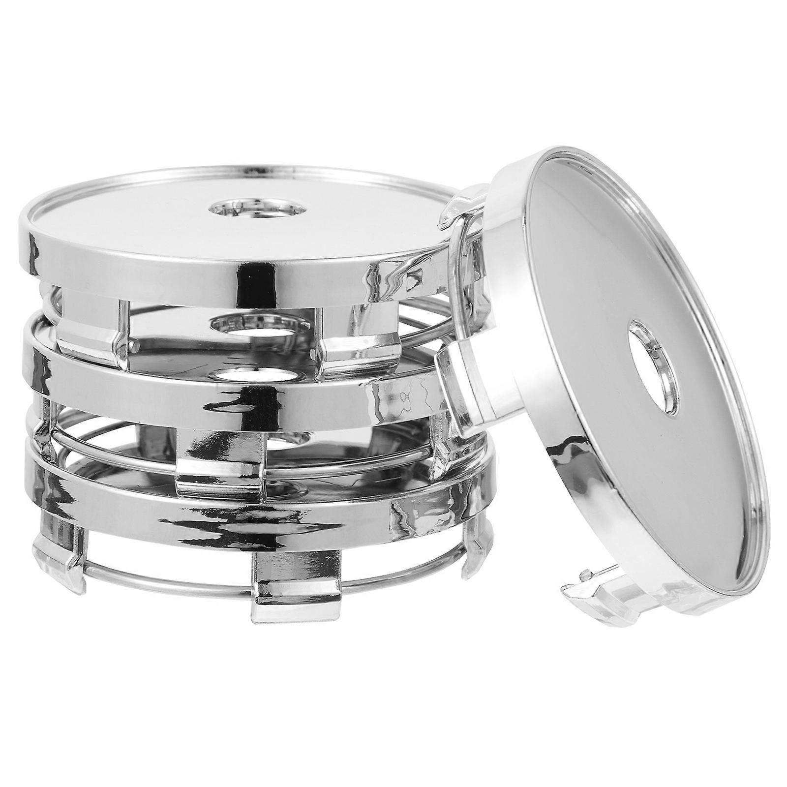 Dust-Proof 4 Pcs Car Wheel Center Hubcaps Designed For Vehicle Owners Round Shape Daily Use Silver