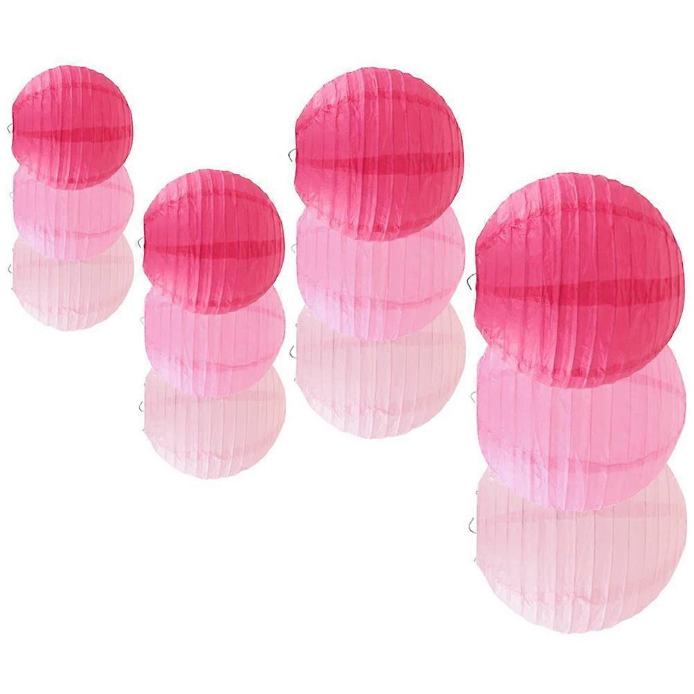 Colorful Paper Lanterns for Decor with Chinese Style Design Hanging Round Lanterns for Parties Festivals 12pcs