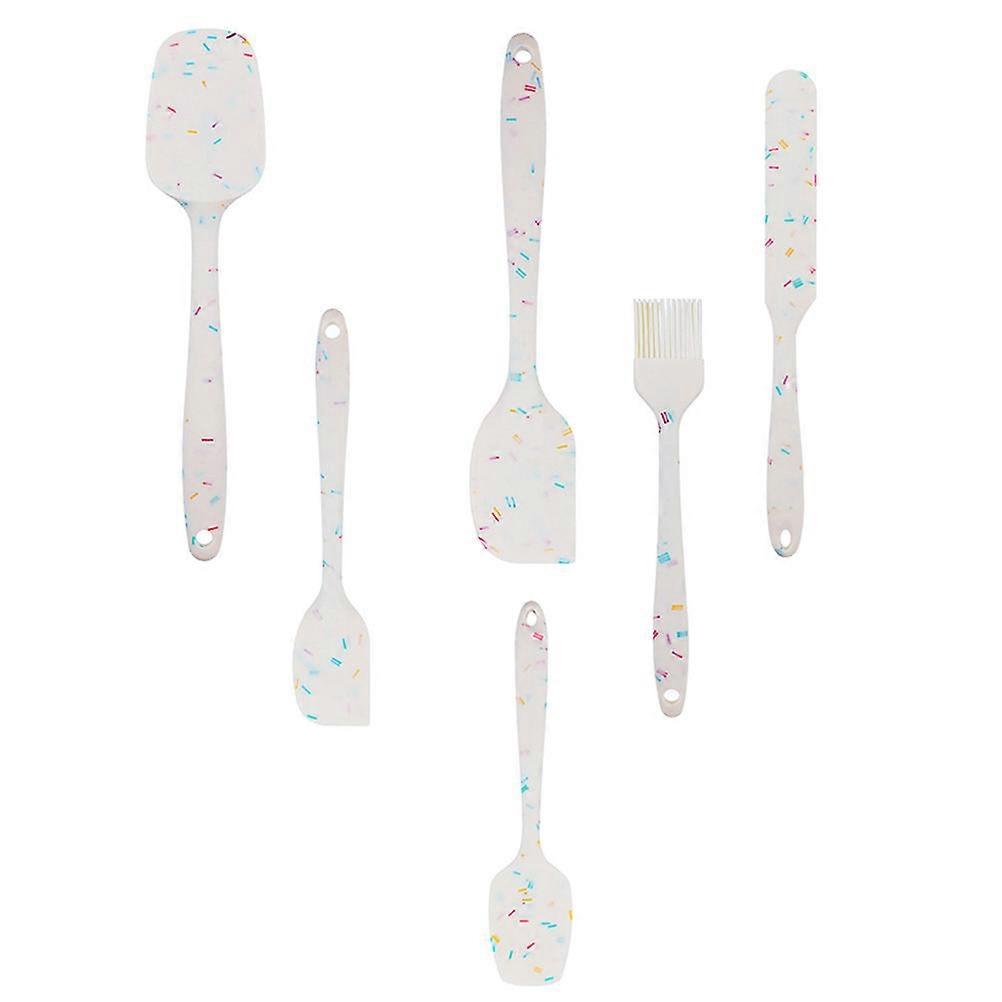 Assorted Color Silicone Spatula Set for Home Use Ergonomic Grip Perfect for Desserts 6Pcs