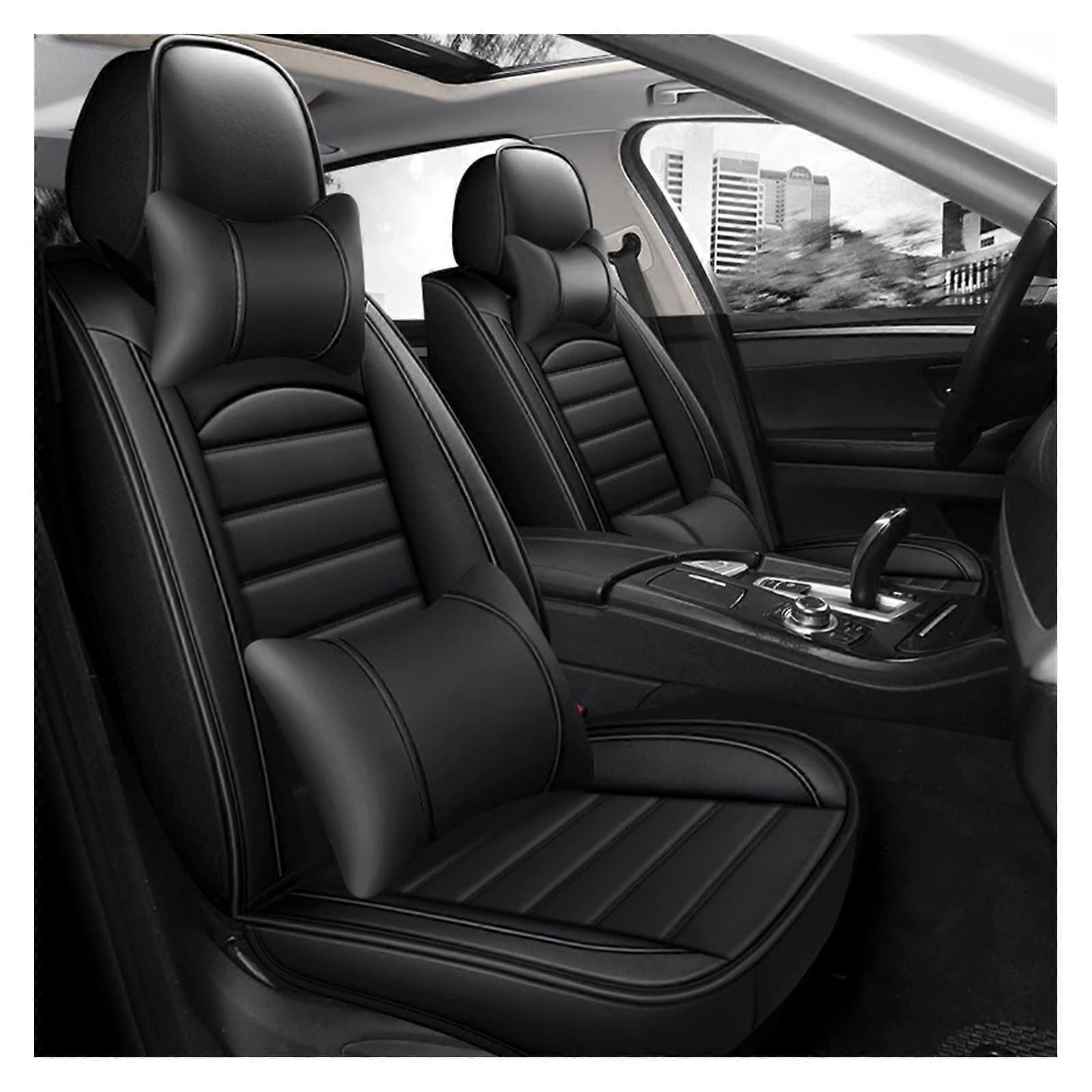 Front and rear seat covers for Mercedes W205 CClass (Color: Black, Size: A)