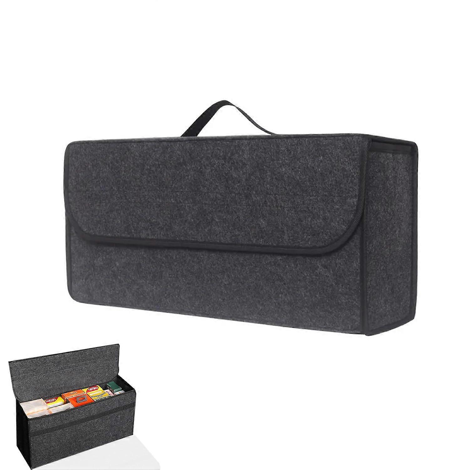 Car Boot Organizer Foldable, Stable Felt Trunk Organizer With Non-Slip Design And Velcro Straps
