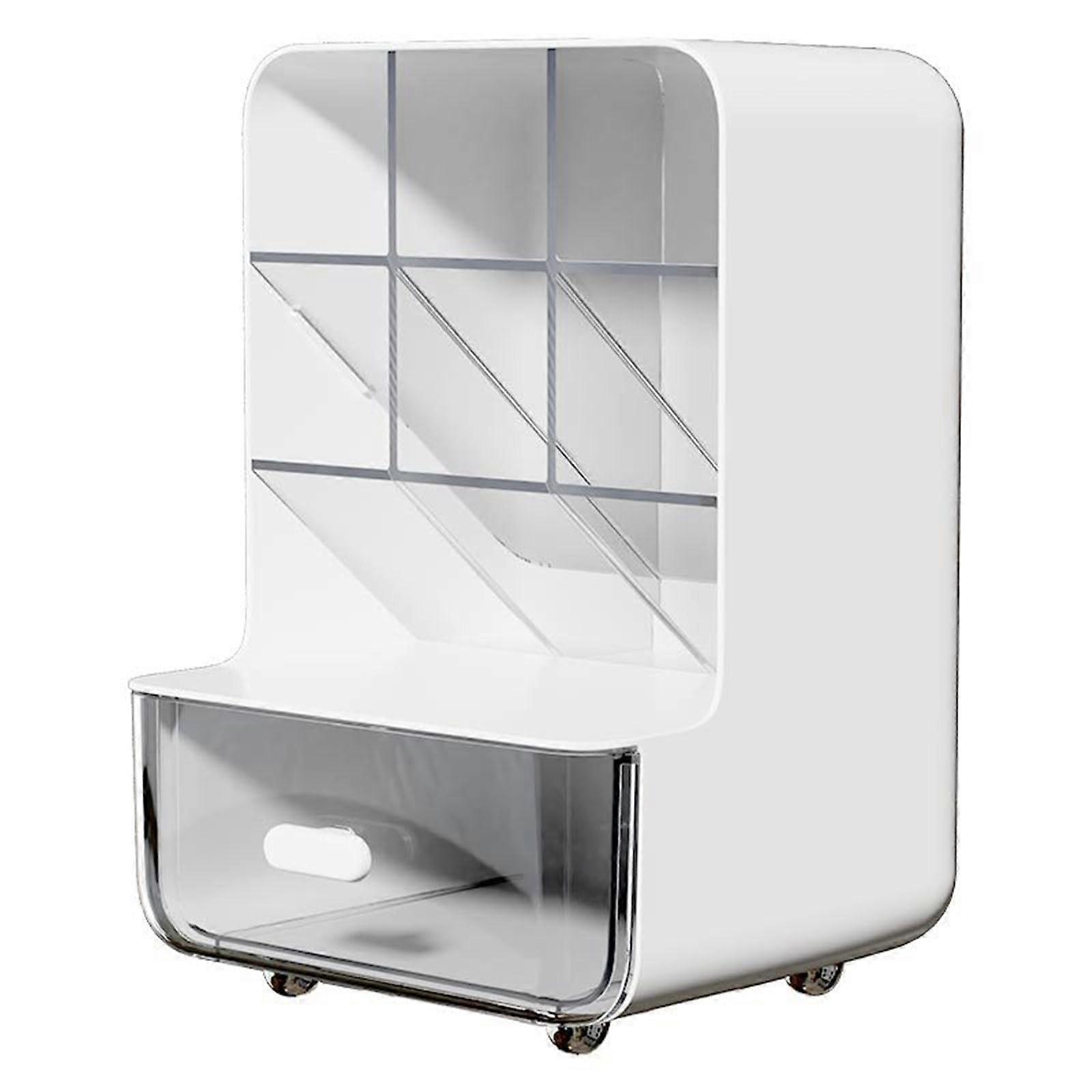 Tilting Pen Holder with Large Capacity, Multi-layer Desk Organizer, White Office and Home Storage Box