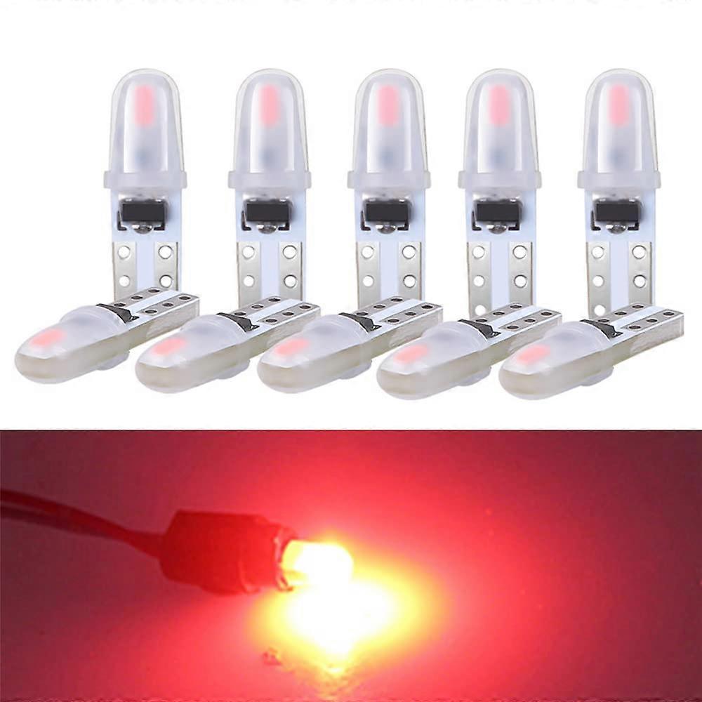 10Pcs T5 Dashboard Lights 3014 2SMD LED Light Car Interior Light Auto Side Wedge Instrument Gauge Lamp Bulbs Red