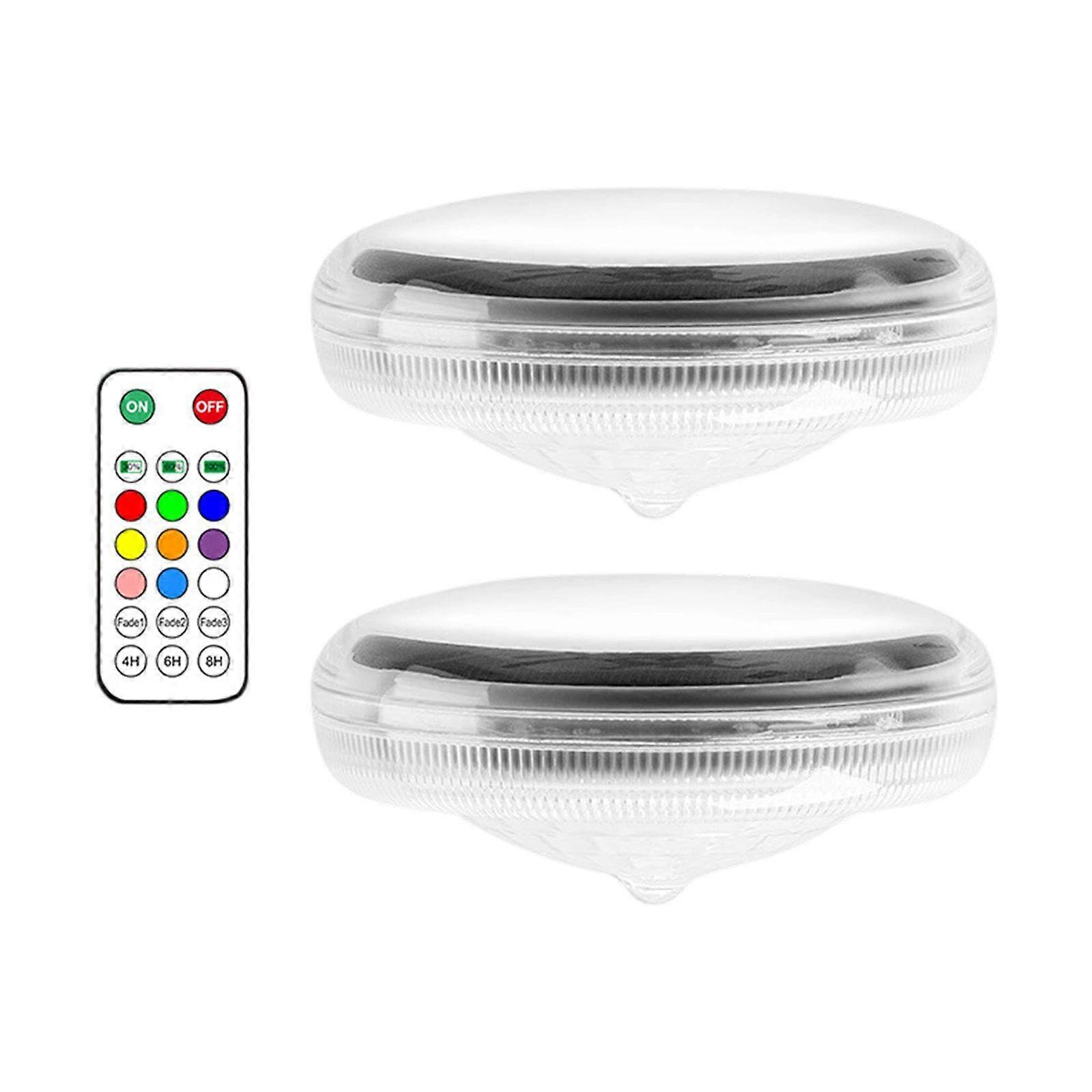 2Pcs Solar Pool Lights Around Pool Colorful Lighting for Beach Walkway Pond Ref: 9800