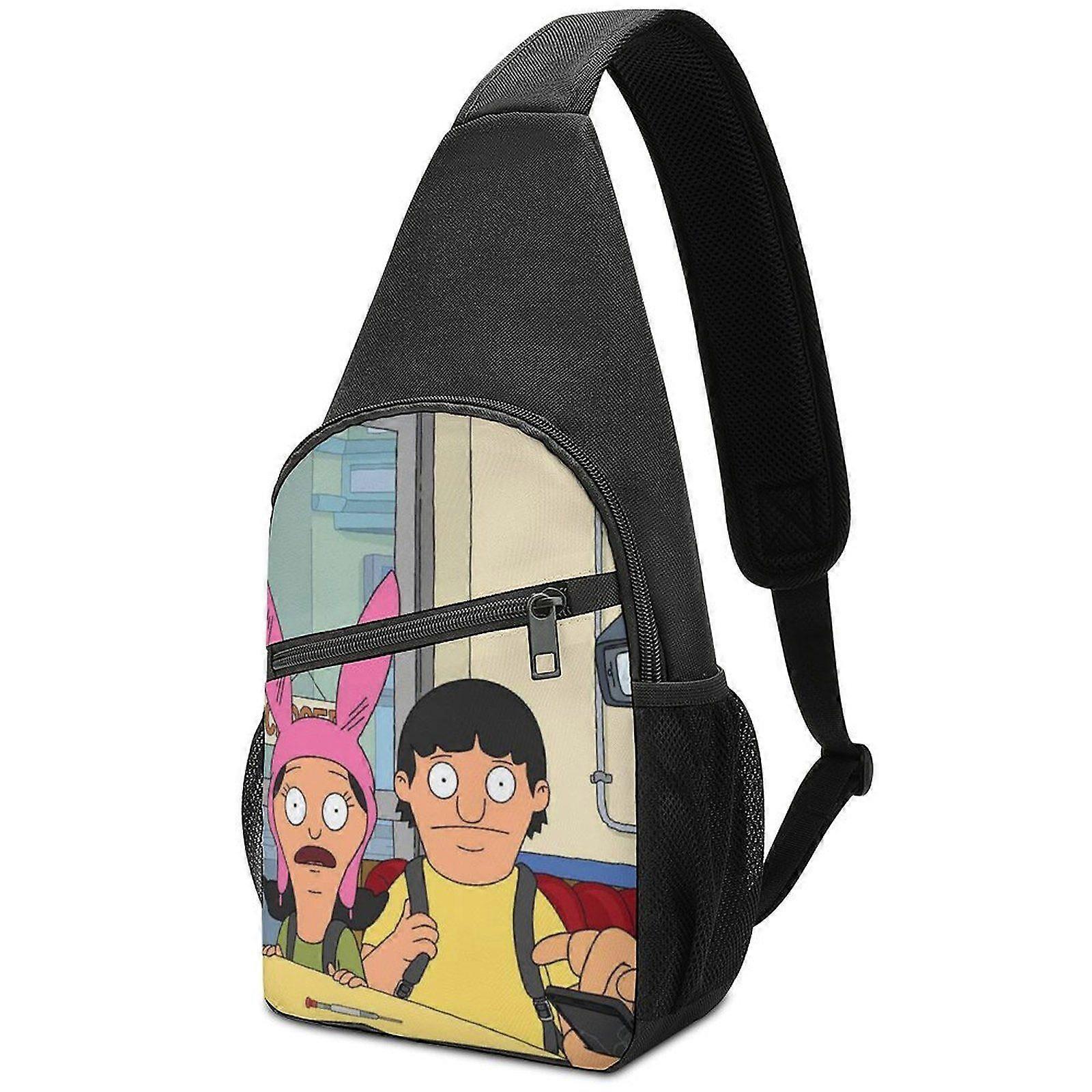 o6773 Bobs Burgers Durable Oxford Crossbody Bag and Backpack with Detachable Buckle, Secure Key Rope, and Comfortable Sponge Padding p6773