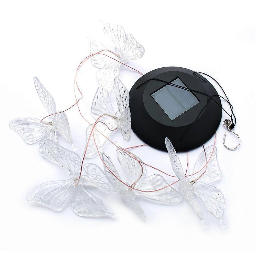 Solar Energy Powered Wind Chime Lamp Color-changing Butterfly Outdoor Garden Street Solar Panel Light