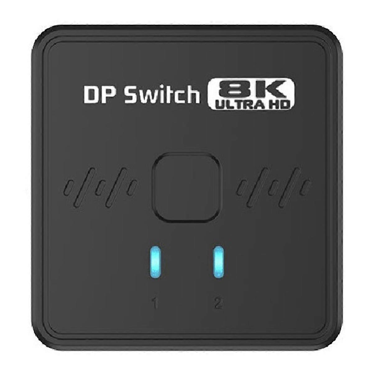 8K/30hz Bi-Direction DP 1.4 Switch/Splitter 2x1 Displayport Switcher DP Splitter with Remote Control