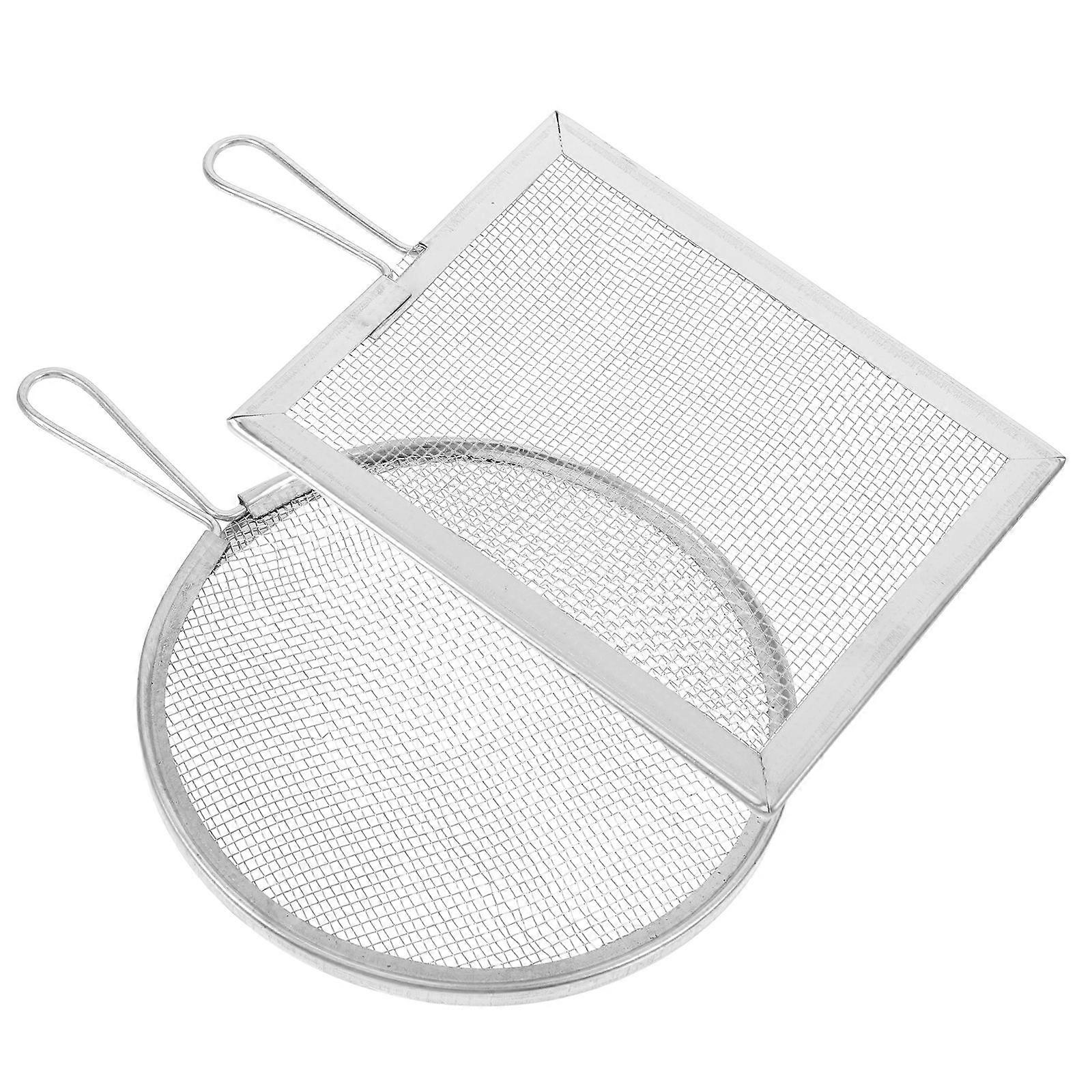 2pcs Silver Stainless Steel Sifter Tool with Fine Mesh for DIY Pottery Use Portable Gardening Filter