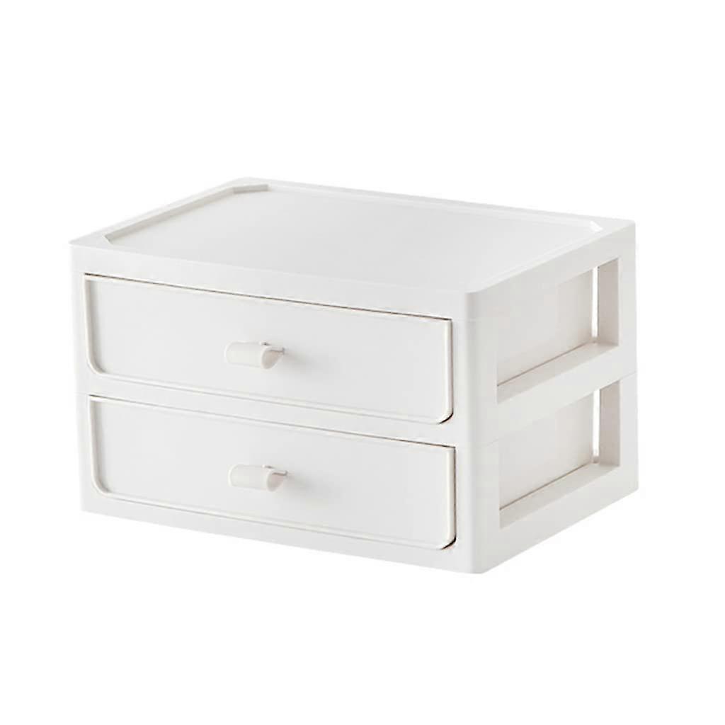 Multifunction Storage Waterproof Cosmetics Box Home Stationery Makeup Sundry Collection for 2 layer White Ref: 3442
