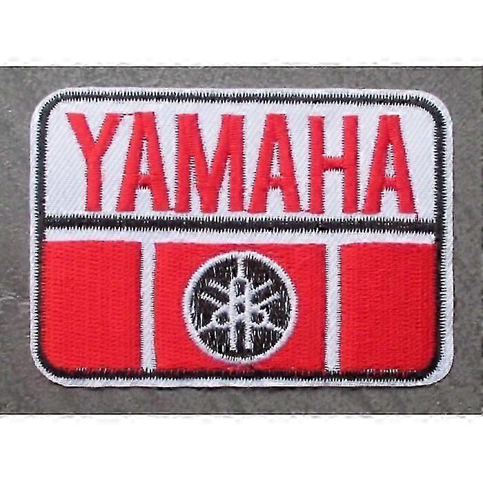 Patch - Yamaha - Rectangular - Red and white - 8.5 x 6 cm - Iron-on