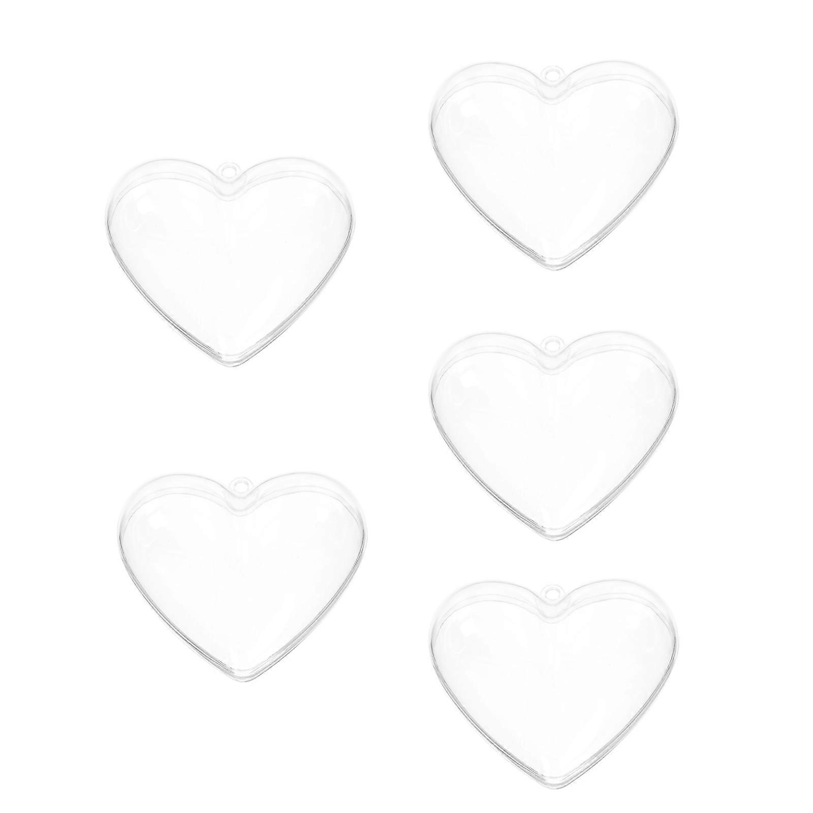 Clear Heart Box Storage Boxes for Storage 5Pcs Transparent