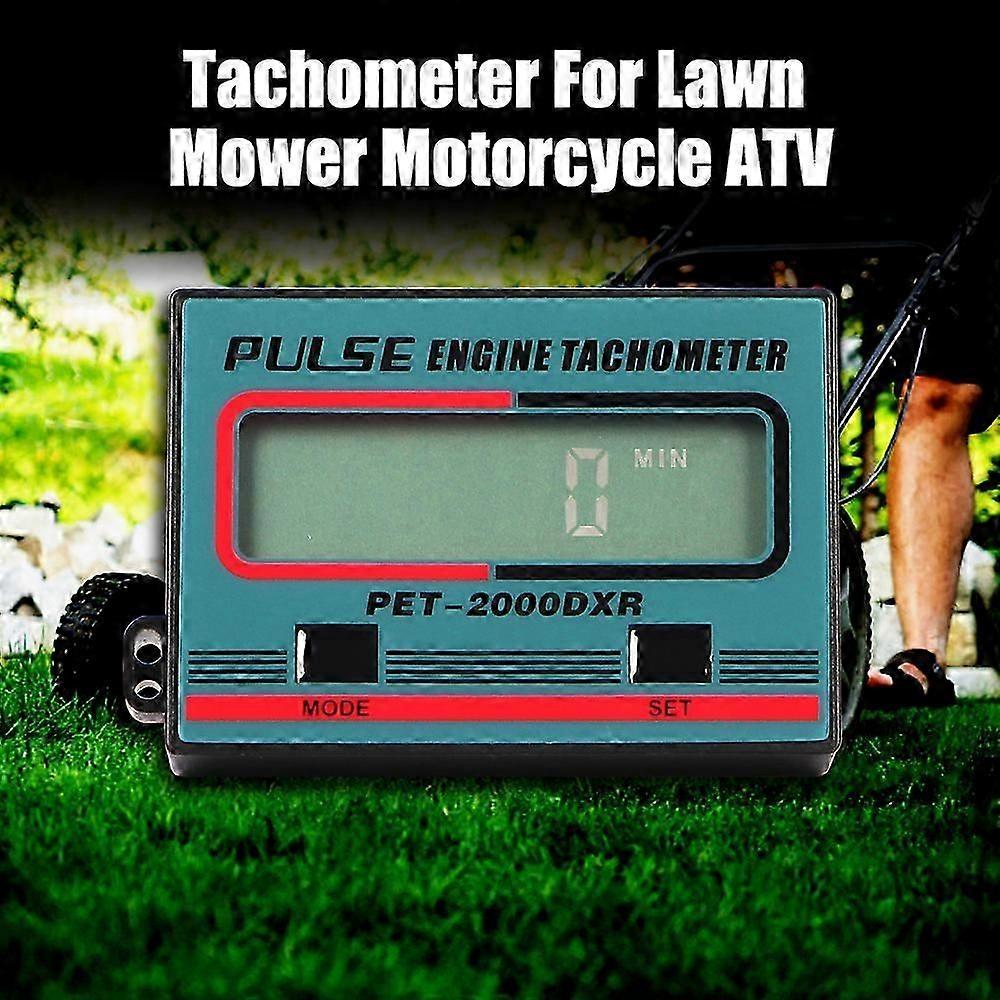 Pulse Engine Tach Hour Meter Digital for Motorcycle ATV Lawn Mower 2/4 Stroke Engine Spark Plugs Tachometer Gauge 100-30000RPM
