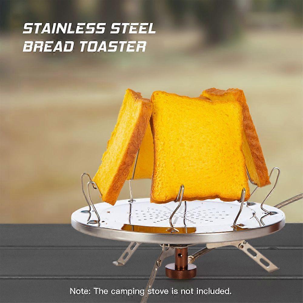 Folding Camping Stove Toaster Stainless Steel 4 Slice Bread Toaster Outdoor Portable Toaster for Camping Hiking Picnic BBQ