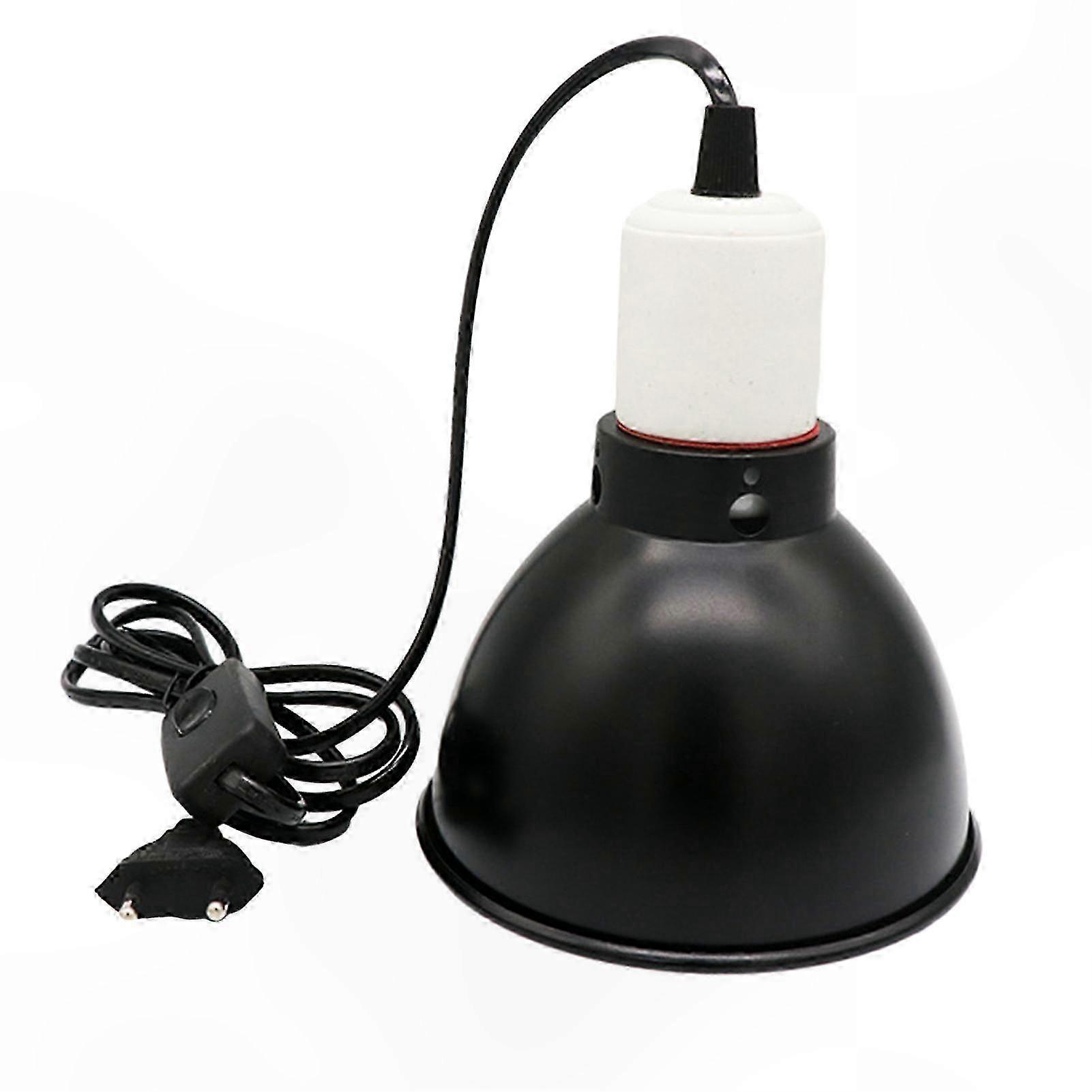 Heat-Resistant Reptile Lamp Fixture with Easy Install Deep Dome and Power Cable for Universal Use