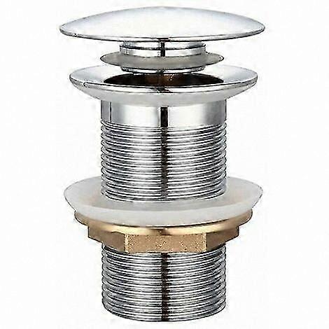 Chrome Plated Brass Basin Drain with Automatic No Overflow Feature for Standard Sinks