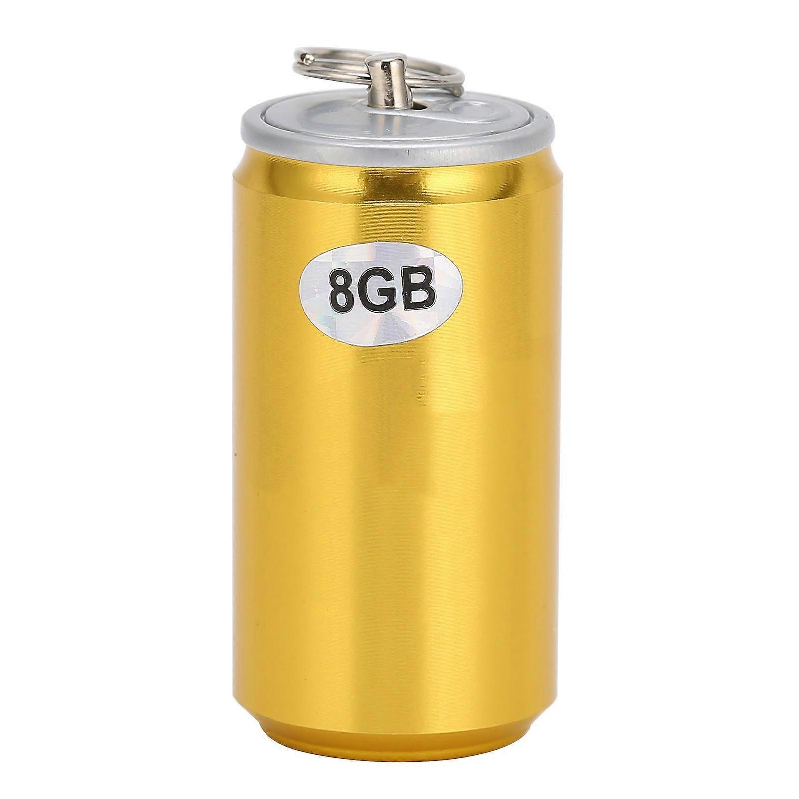 Portable USB Flash Drive Unique Can Shaped Stylish U Disk Computer Accessories Golden (8GB)