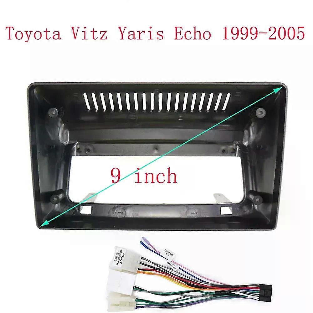 For 1999-2005 TOYOTA VITZ/ YARIS/ ECHO (9INCH)Car Radio Fascias Android GPS MP5 Stereo Player 2 Din Head Unit Panel Dash Frame I