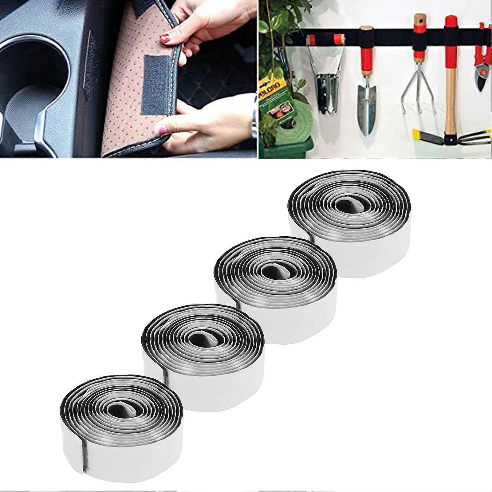 4PCS 150x2cm Polyester Self Adhesive Hook & Loop Tape Roll