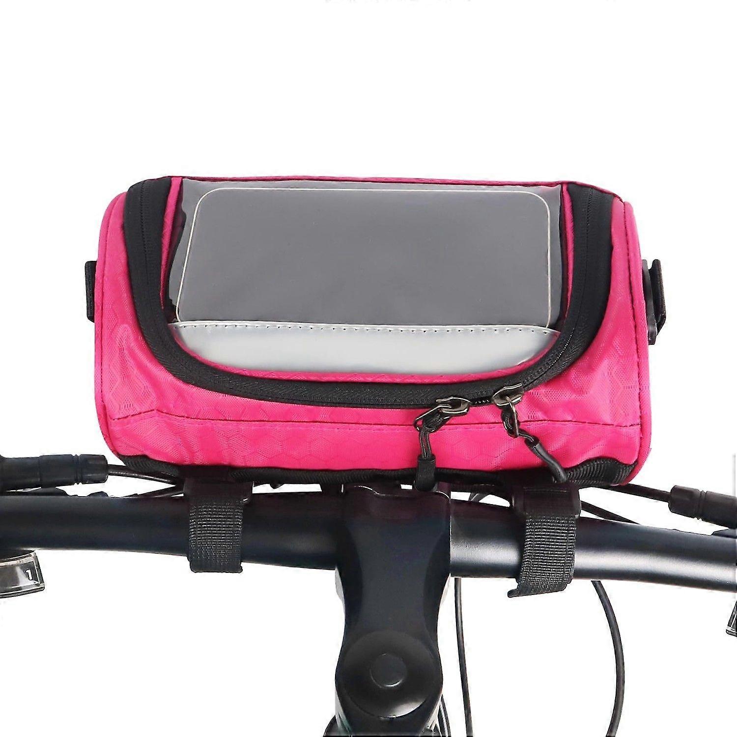 Bike Handlebar Bag,Adjustable and Removable Shoulder Strap Waterproof Bicycle Front Storage Bag with Transparent Pouch Touch Screen, Large-Capacity Cy