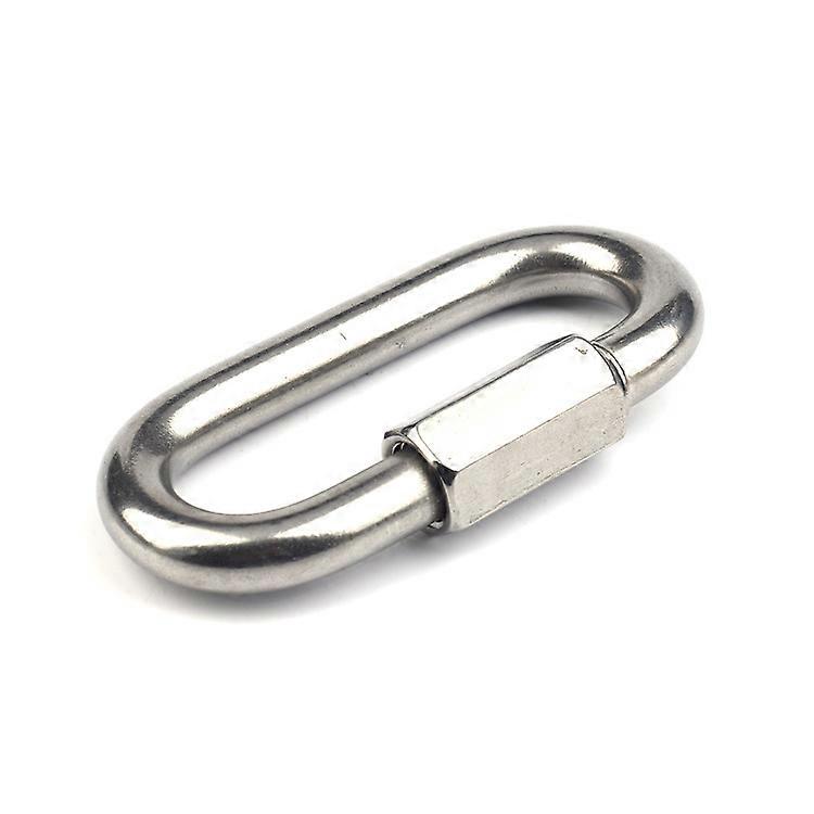 Stainless Steel D Shape  Quick Link Keychain Buckle M8 2-Pack