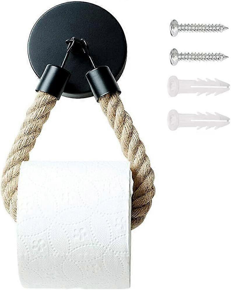 Hemp Rope Roll Paper Holder, Toilet Paper Roll Holder, Vintage Tissue Holder,