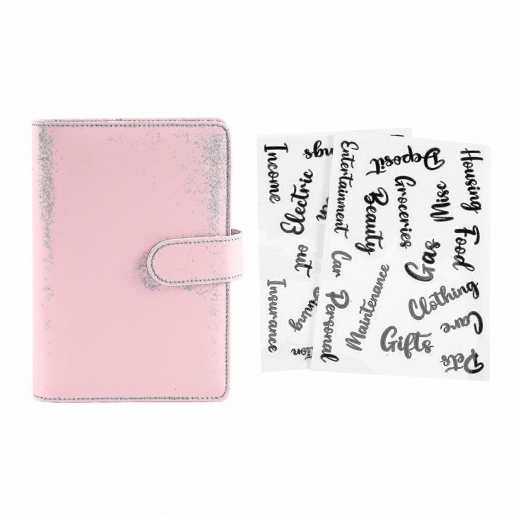 PU Leather Cash Envelope Organizer, Budget Binder Wallet for Financial Planning, Savings Tracker Notebook