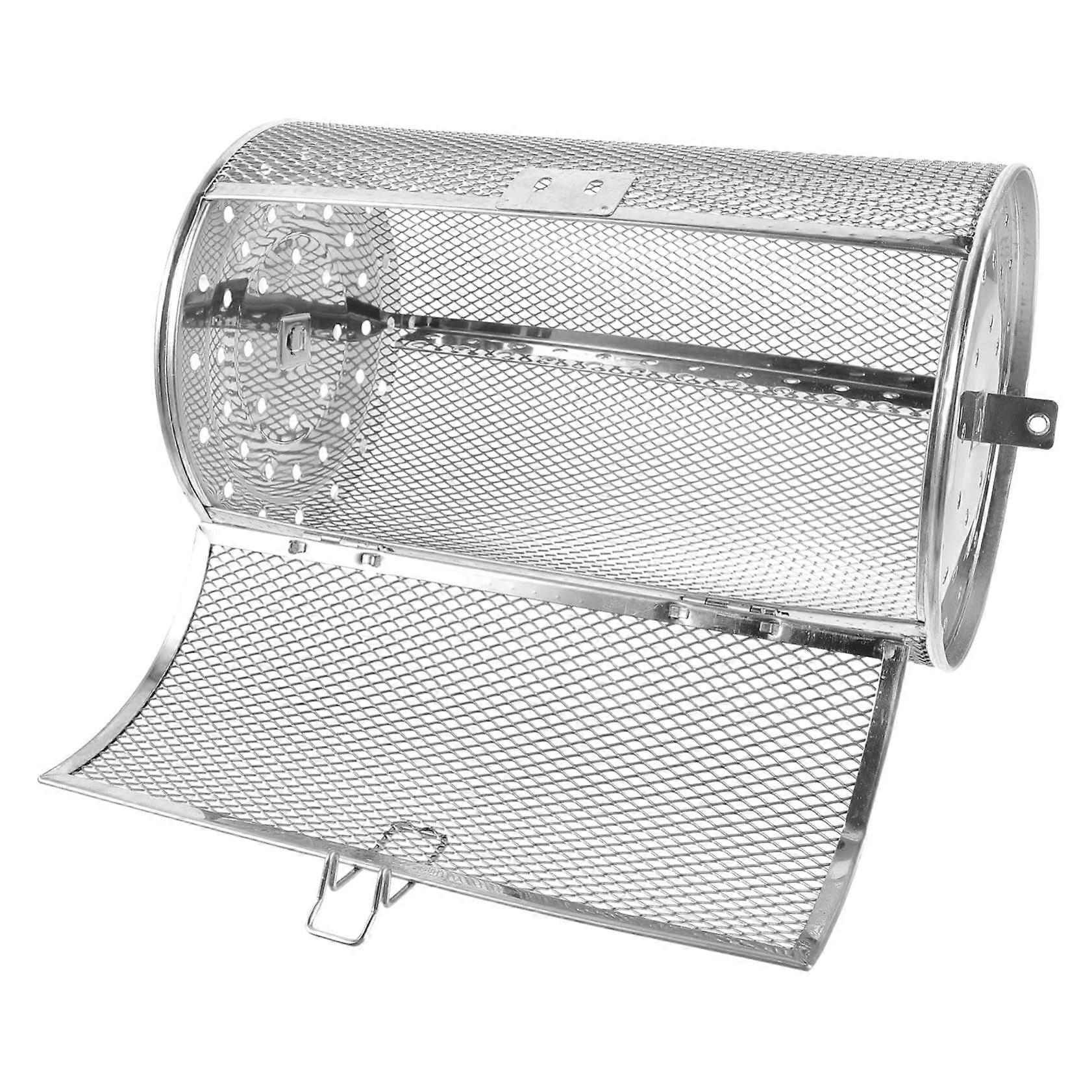 Stainless Steel Rotisserie Grill Basket For Oven Air Fryer, Rotating Roaster Cage, Nuts Meat Dried Fruit, Family Size