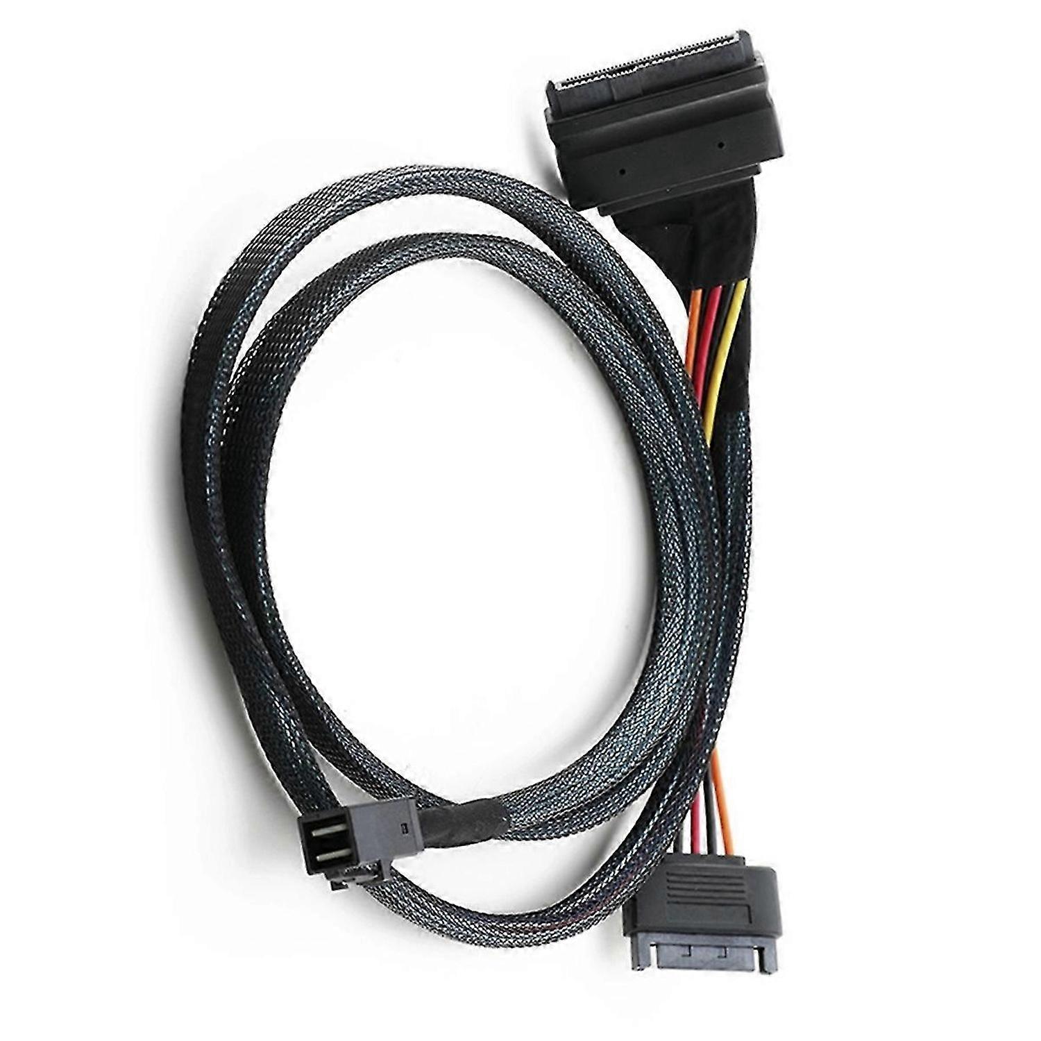 Built-in 12G Mini SAS HD to U.2 36P SFF-8643 to SAS U.2 SFF-8639 Cable 0.75M with 15Pin SATA Power S