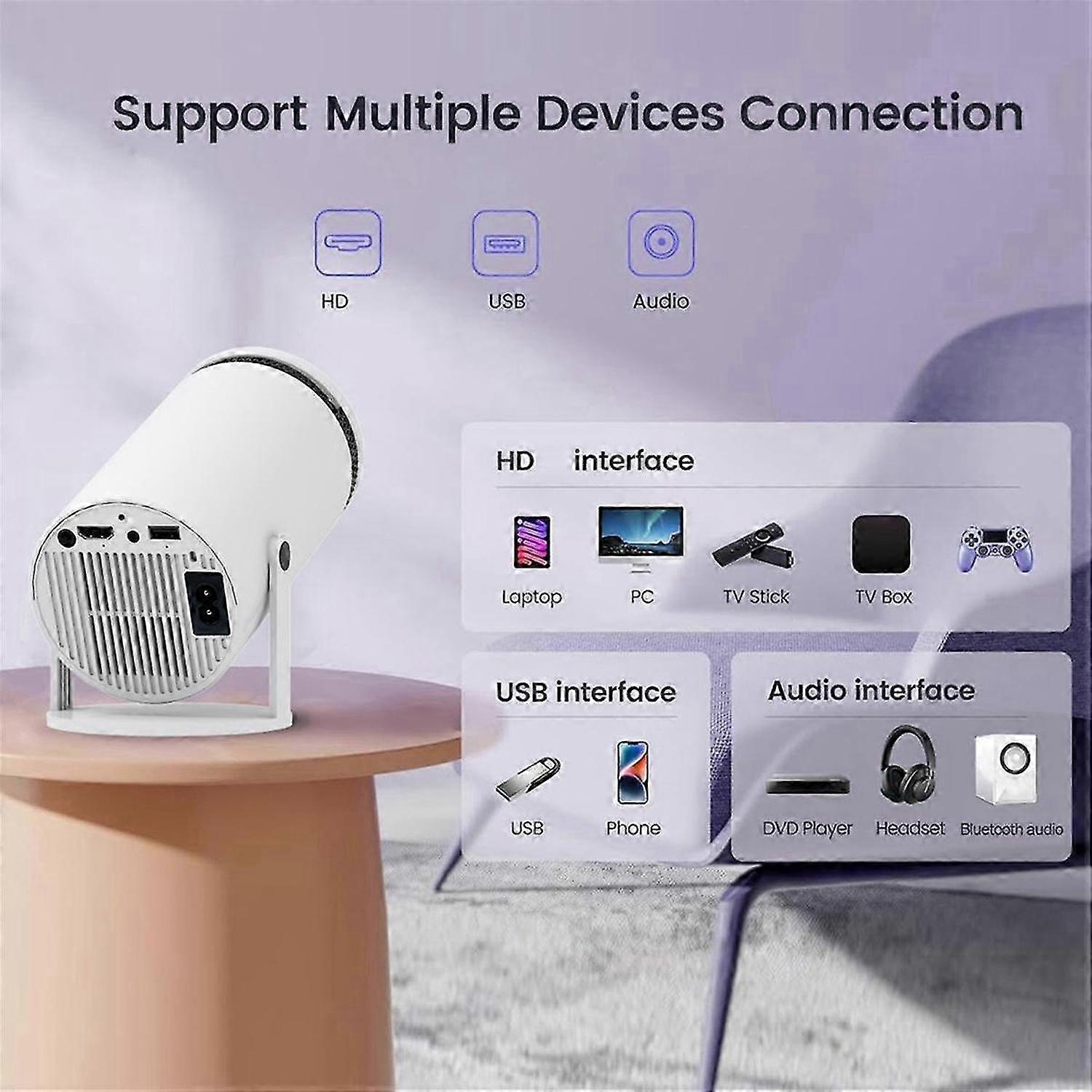 Portable Ultra HD Smart HY300 Projector Overseas Android 5G Home Multifunction Projector with AU Plug