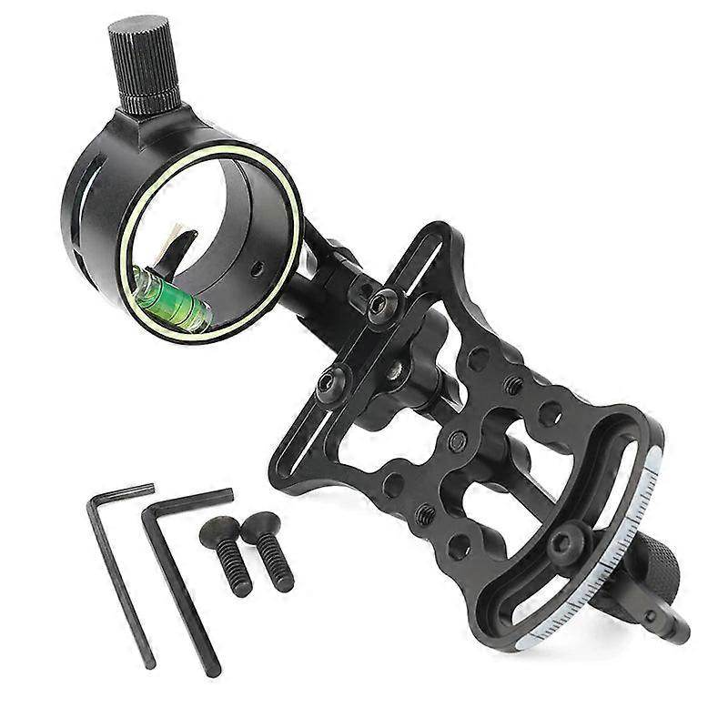 Compound Bow Sight 1 Pin 0.019" Fiber Micro Adjustable For Archery Hunting