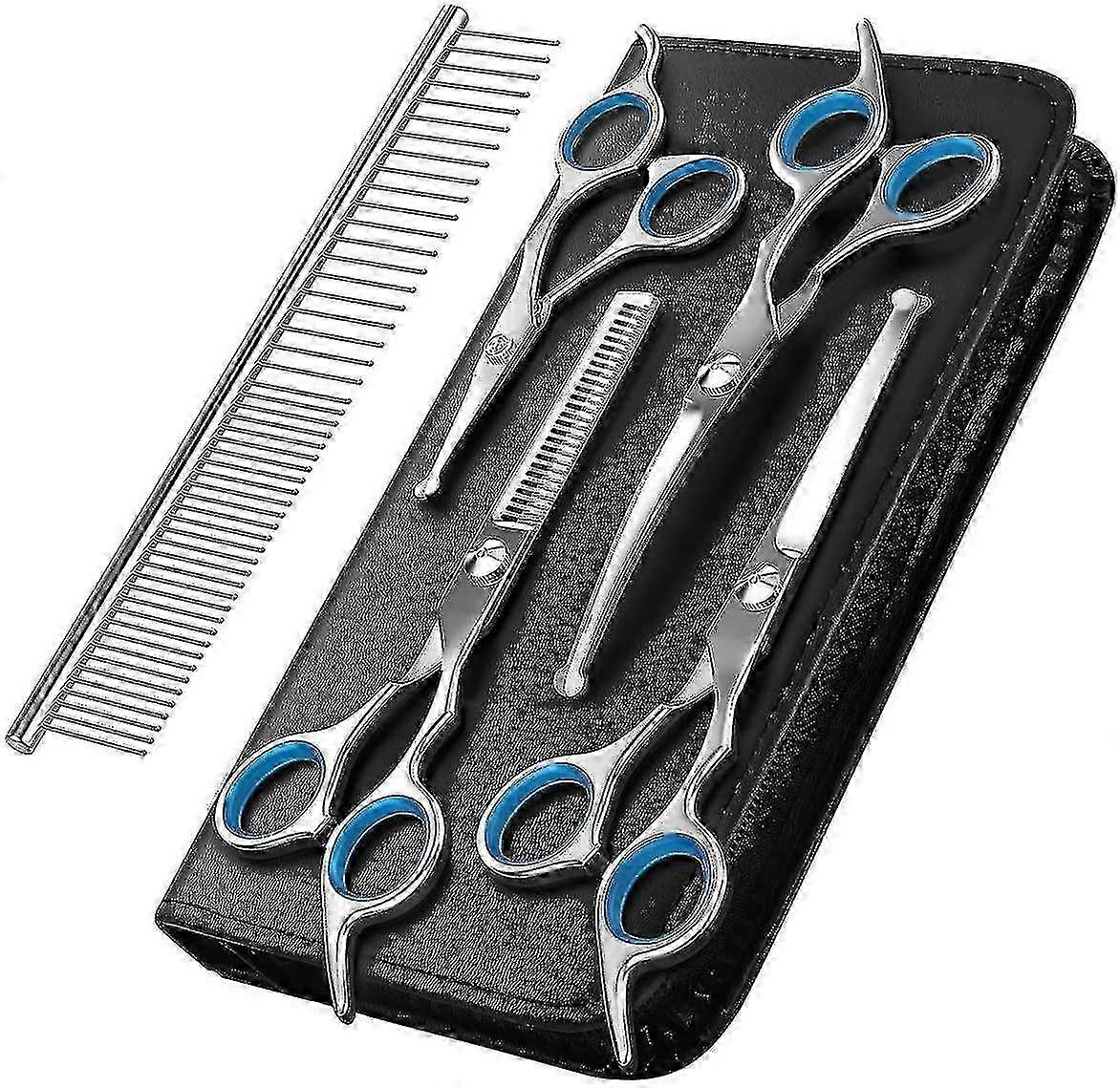 Dog Grooming Scissors Kit Professional Safety Thinning Shears Comb