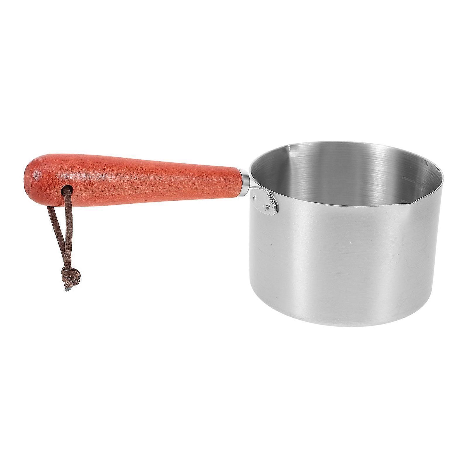 Butter Melting Pot Stainless Steel Sauce Pan with Wooden Handle 5Pcs