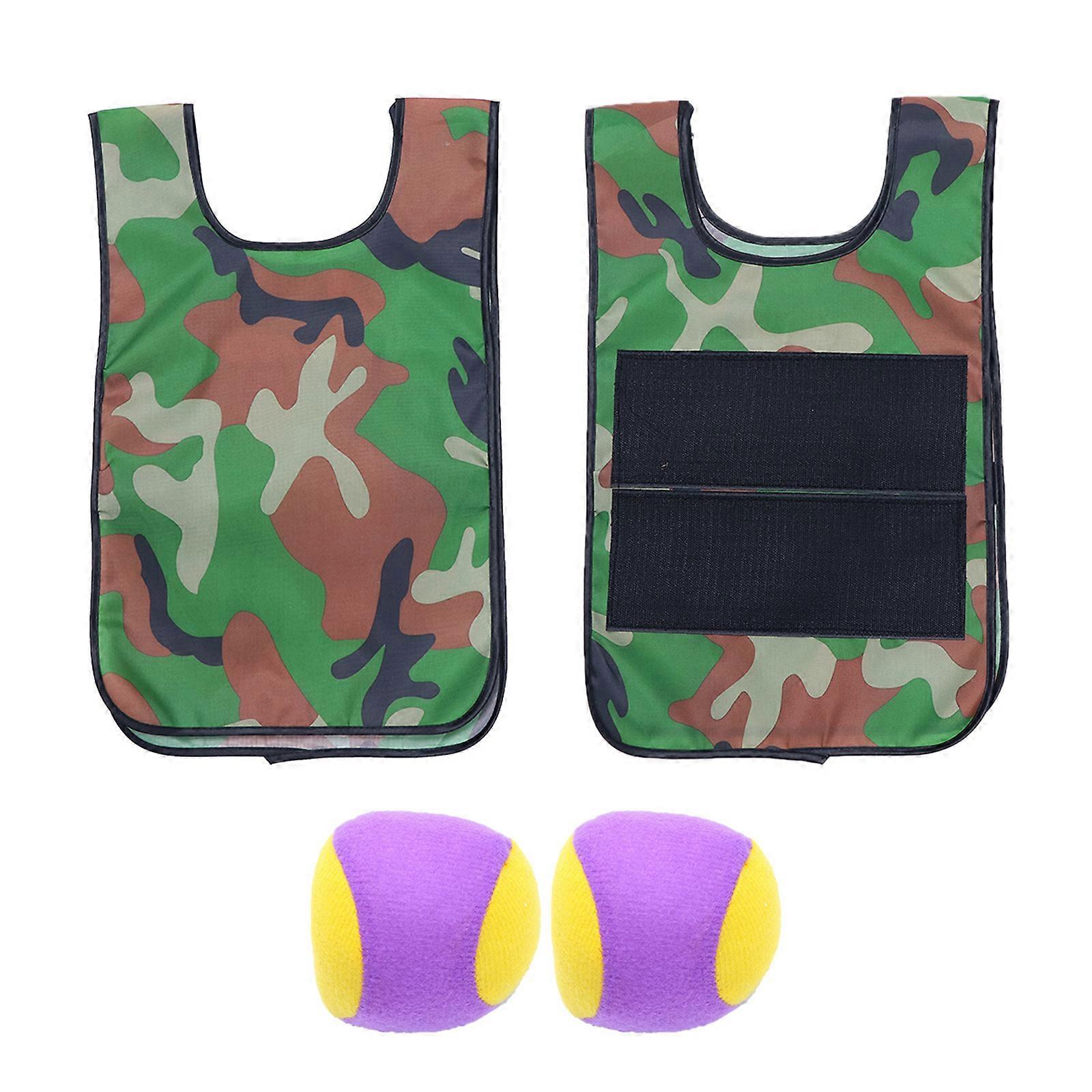 Sticky Ball Vest Camouflage Cloth Game Vest for Kids Playing 2Sets