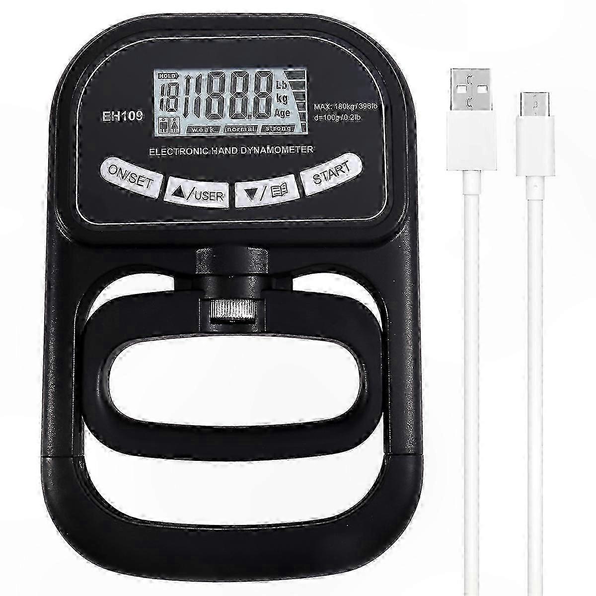 Digital Grip Strength Trainer with LCD Display - 265 Lbs / 120Kgs Hand Muscle Tester and Exerciser