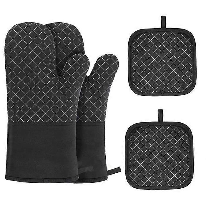 Oven Mitts Set, Non-Slip Heat Resistant Kitchen Gloves with Cotton Lining and Multi-Color OVEN MITT
