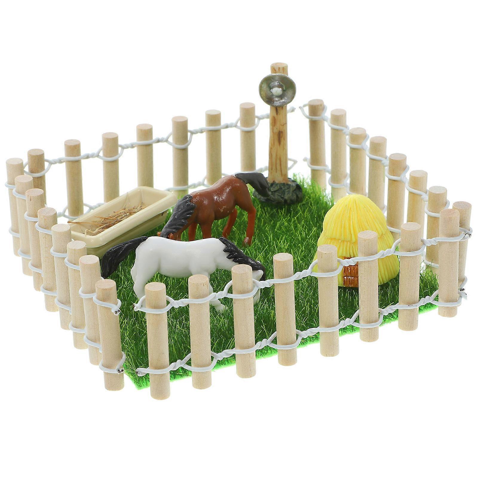 Miniature Horse Ranch Toy for Decor 5Sets Realistic Farm Model