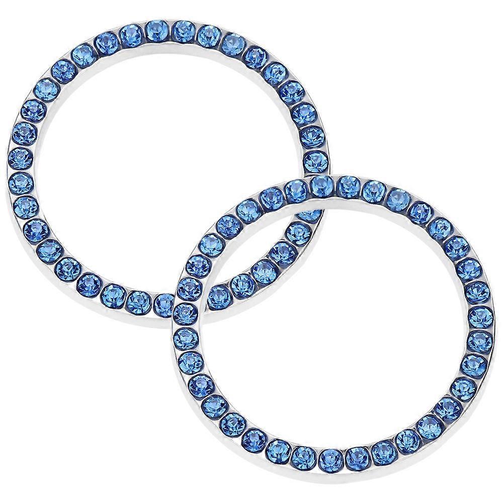 Push to Start Button Cover Rhinestone Start Stop Decoration Ring 2Pcs for Cars