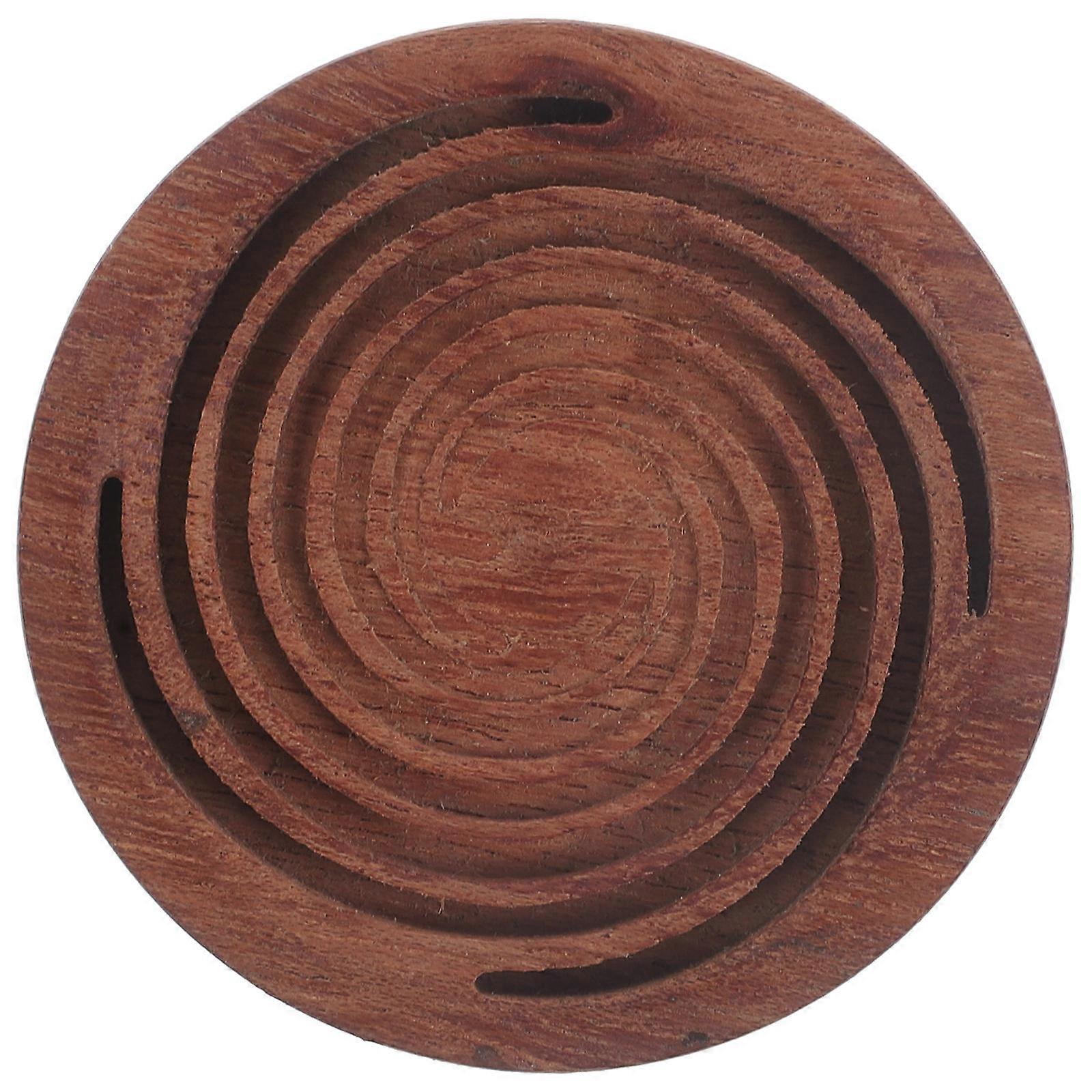 Oil Absorption Wood Essential Oil Diffuser Round for Vehicle Use Brown Wood Material 1Pack