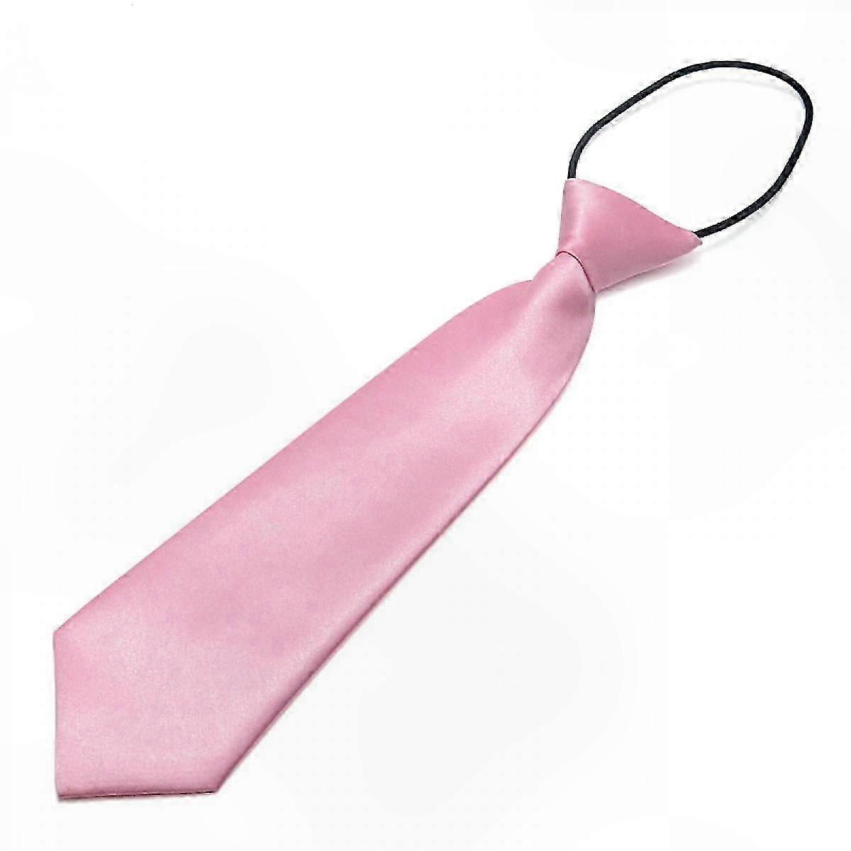 Solid Color Kids Adjustable Zipper Tie, Performance Lazy Tie for Children, Pink