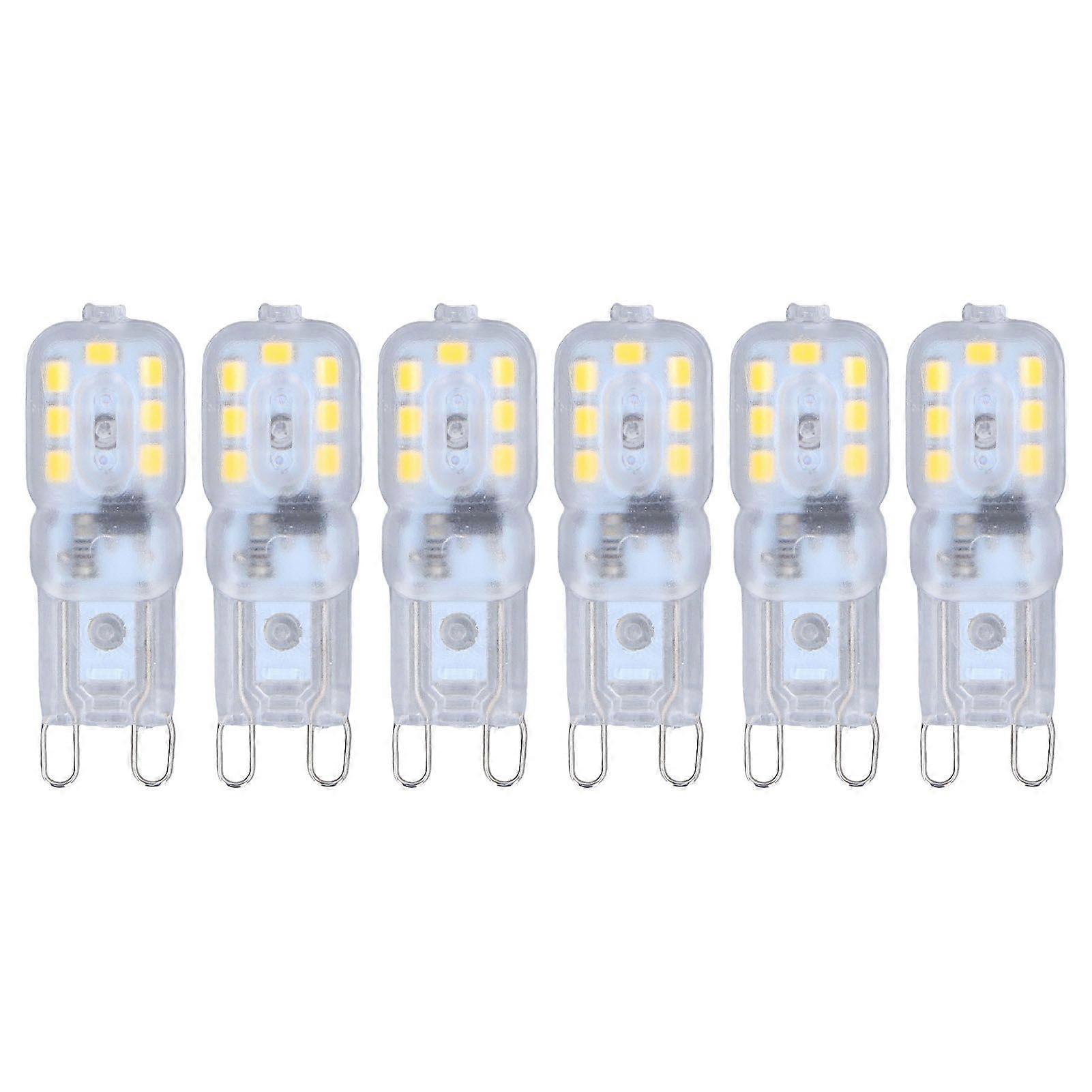 G9 Bulb Dimmable Eye Protection Energy Saving 14 LEDs 3W Light Bulb for Chandelier Table Lamp 6pcs Natural Light 110V