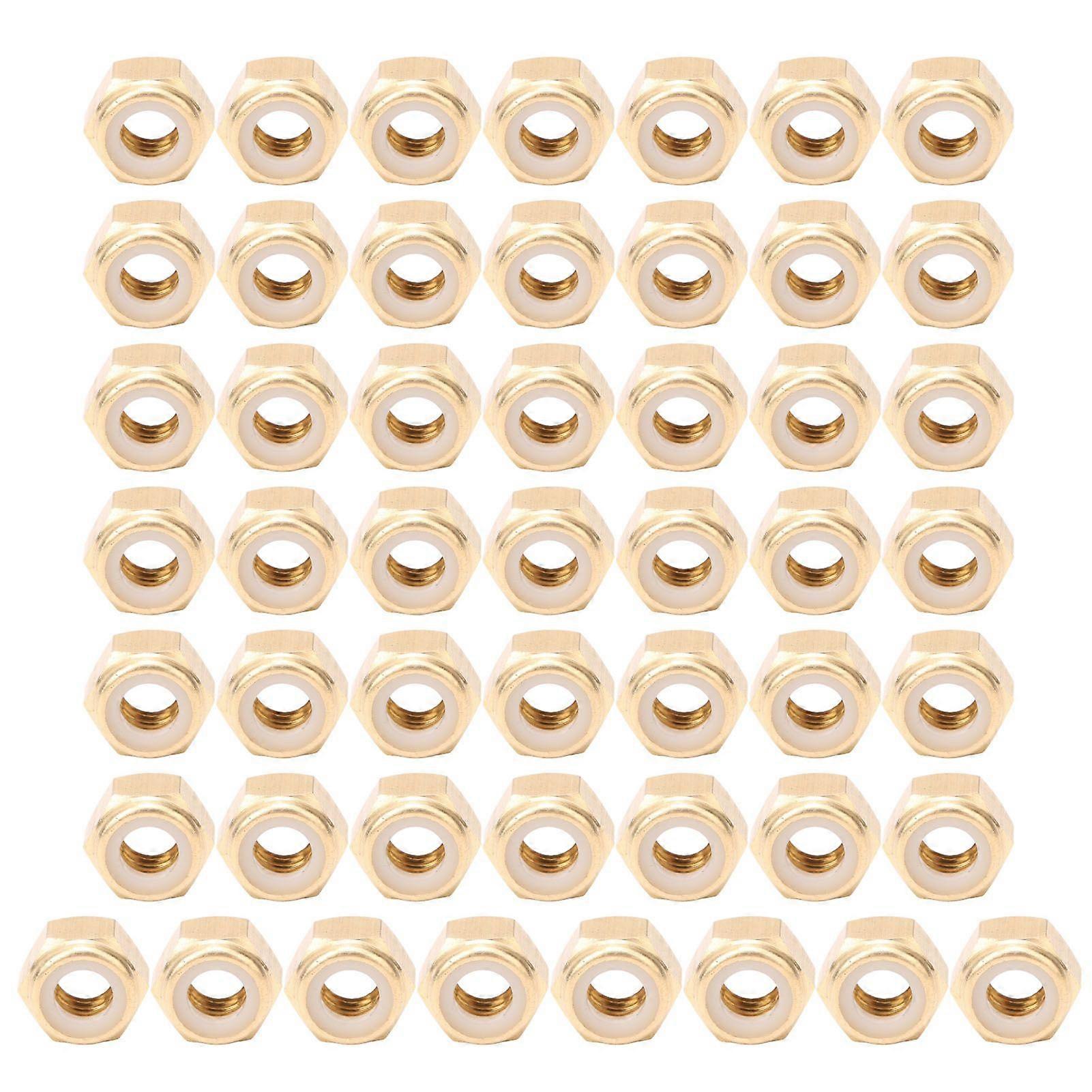 50Pcs SelfLocking Nut Pure Copper Durable AntiLoose Fastener Hardware Accessories(M6 )