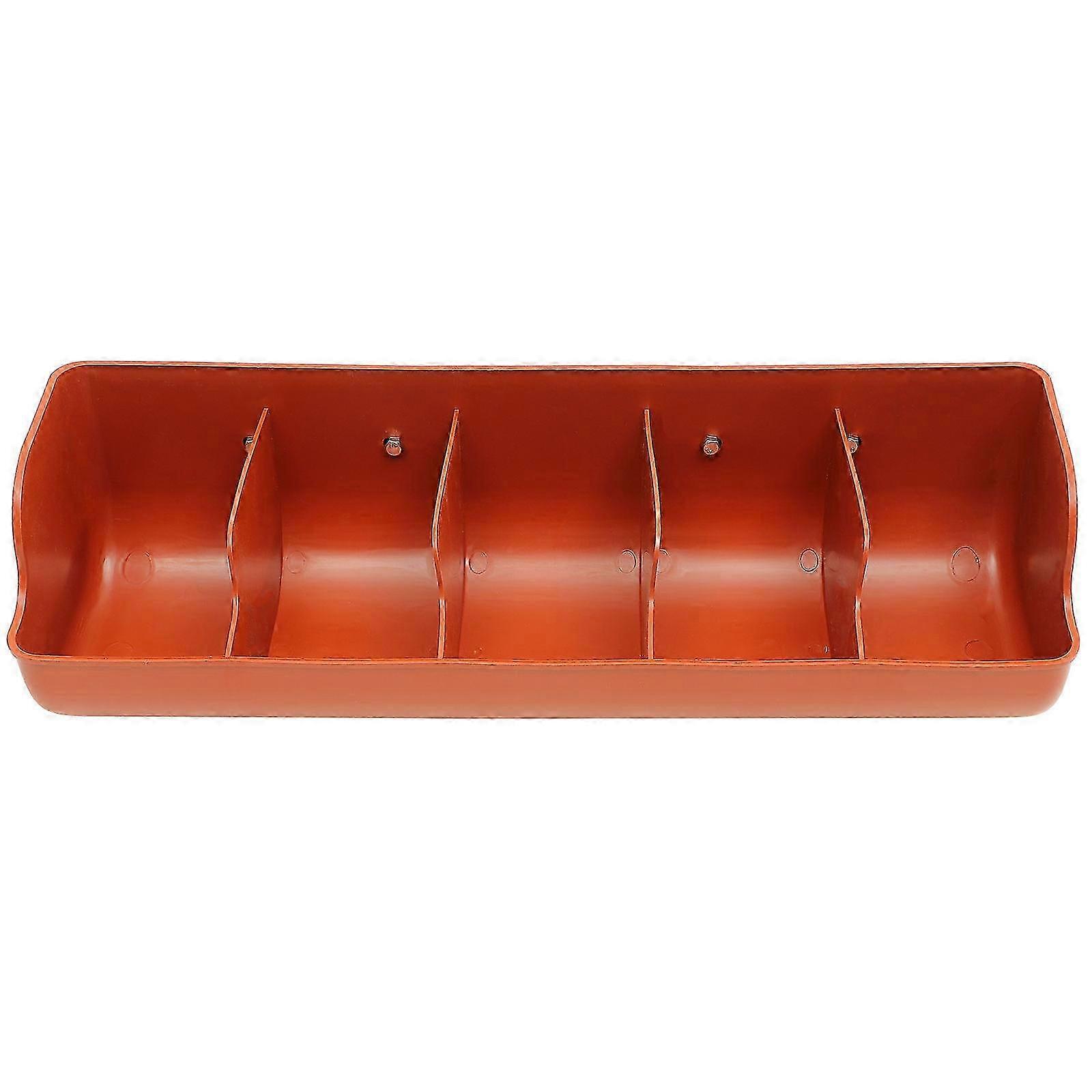 Livestock feeder for goat and chicken: 5-compartment plastic feed trough