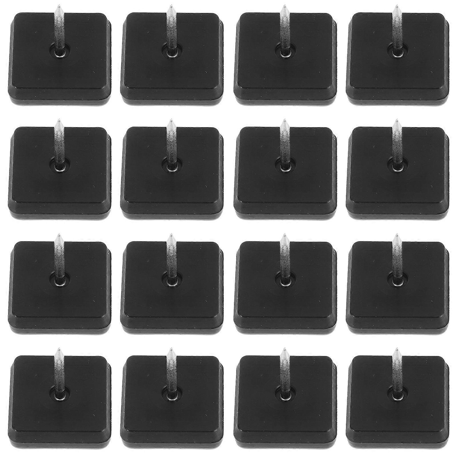 Furniture Slider Pads 100Pcs Square Nail On Design for Office Use Protect Floors Easy Mobility Dark Grey