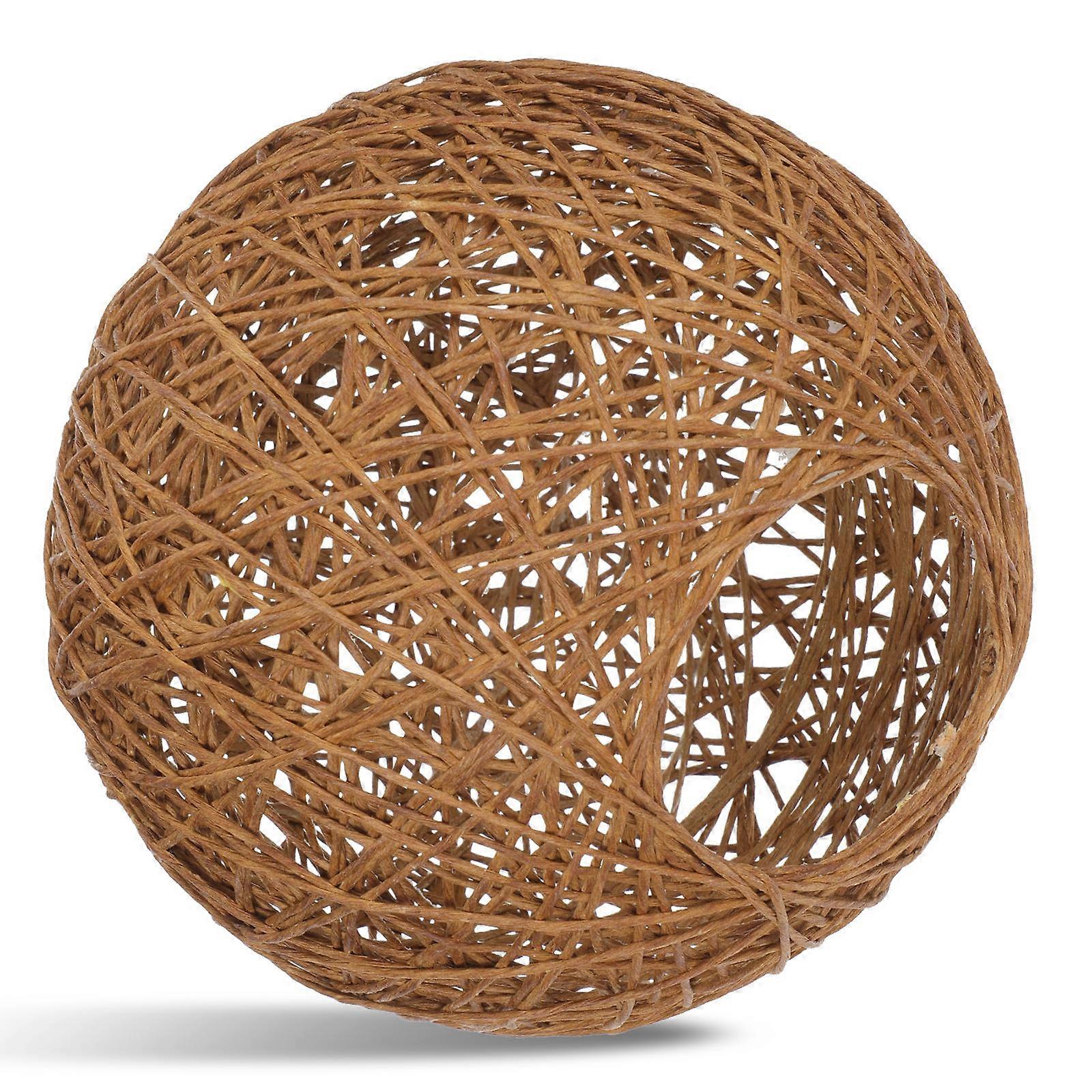 Small Rattan Lamp Shade Hanging Rattan Lampshade Kids Room 15.00X15.00X15.00CM Protective 1Set