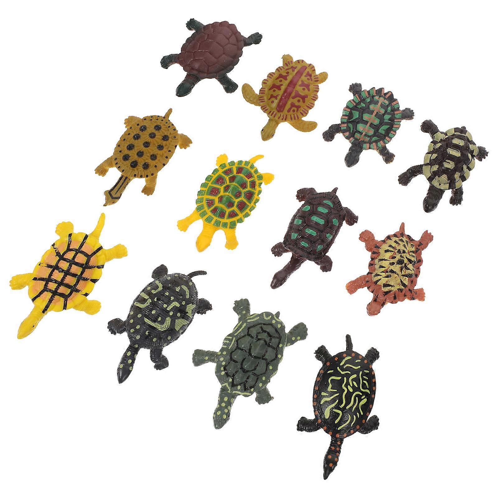 Fish Tank Decor Plastic Tortoise Model for Education 12Pcs Simulation