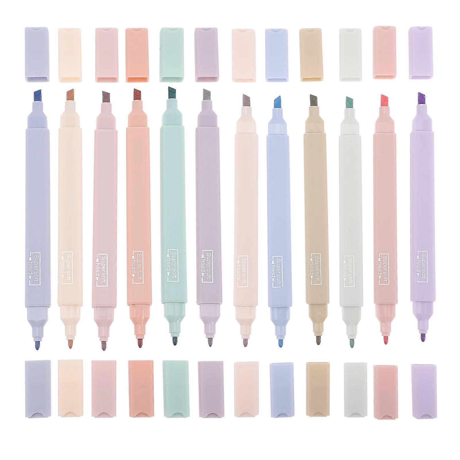 Writing Pens Double-Headed Marker Pens for School Use 24Pcs Collection